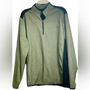 UNDER ARMOUR Green Black Loose Fit Cold Gear Quarter Zip Pullover